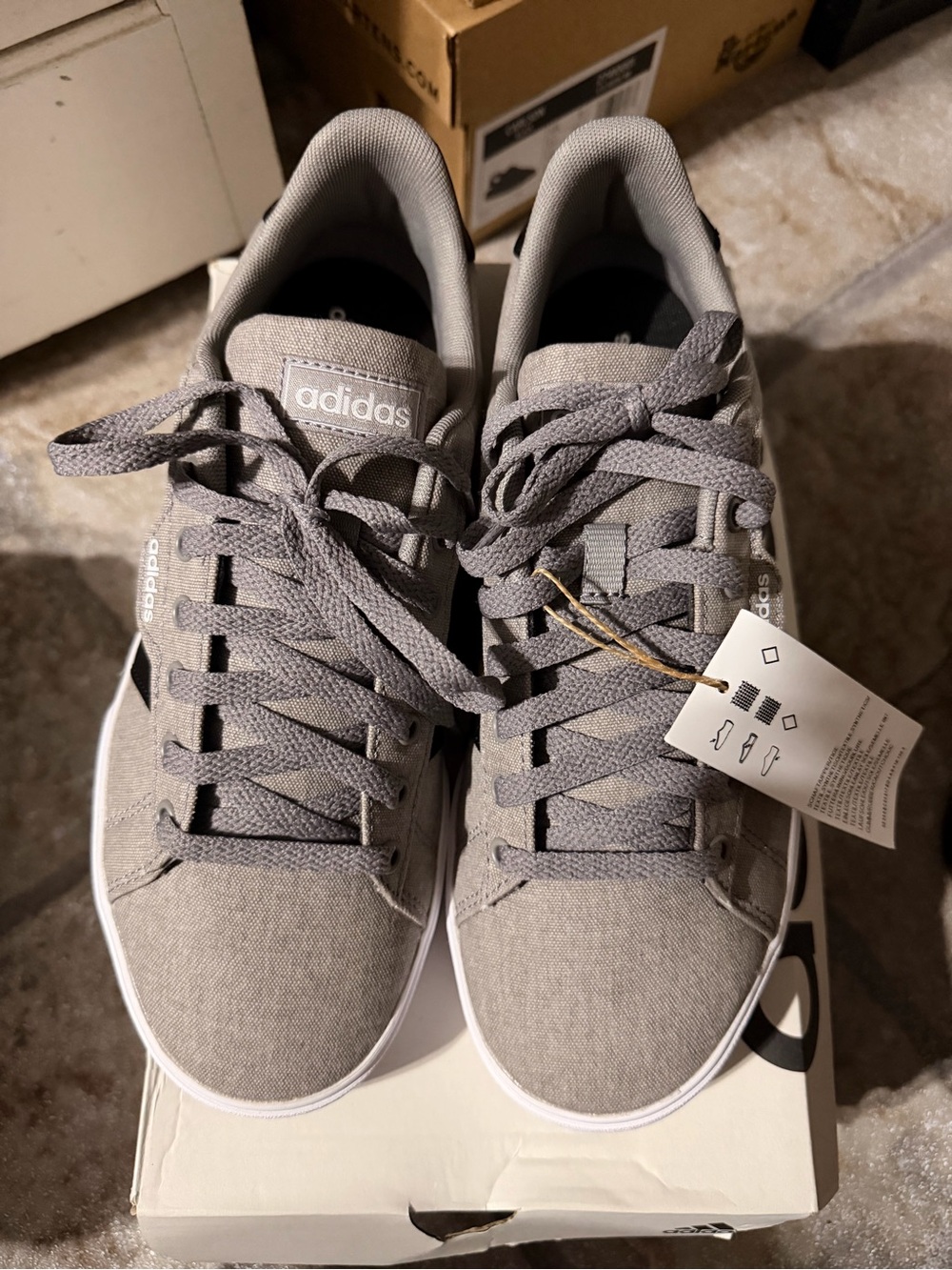 adidas Men's Gray Lace-Up Canvas Sneakers